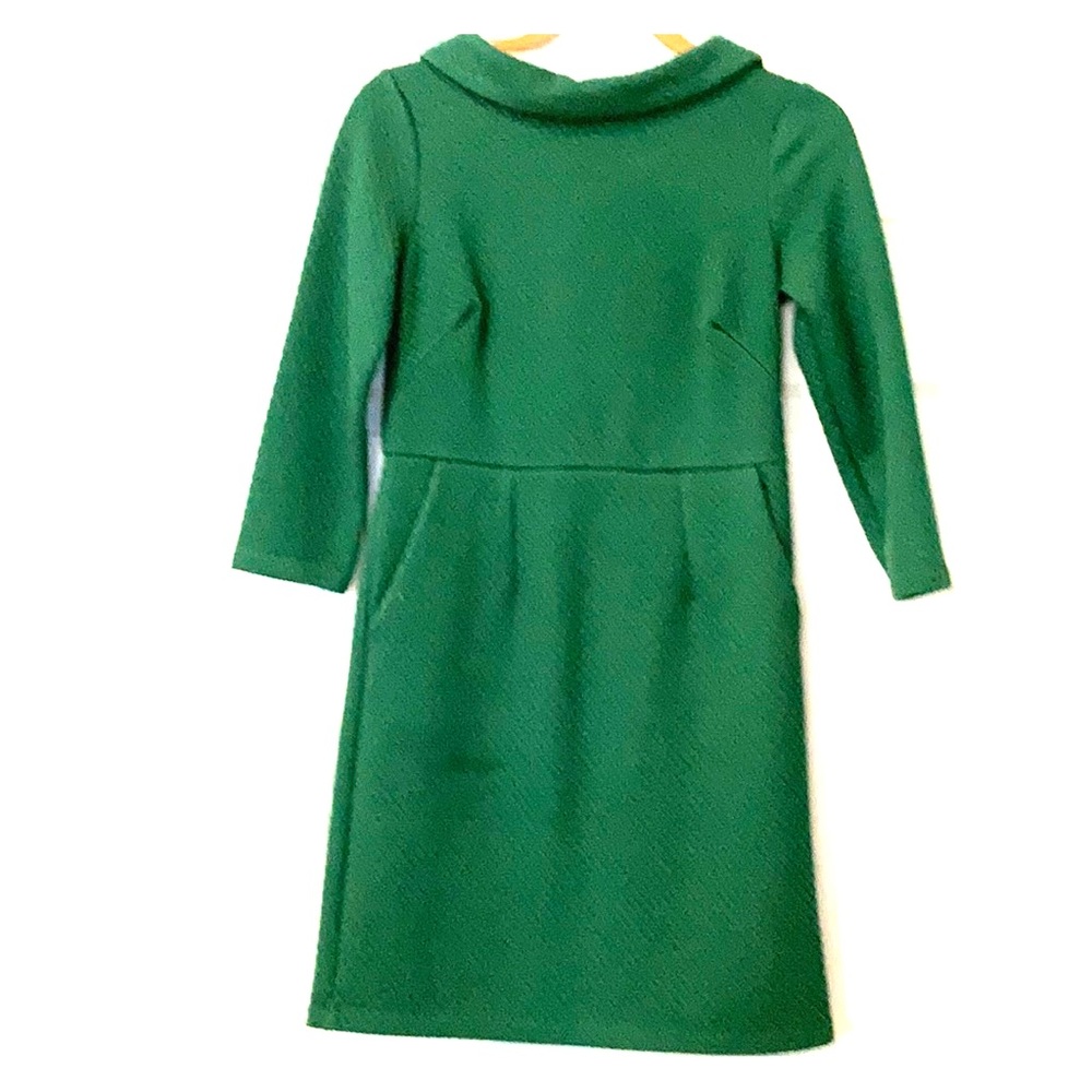 Boden dress. Green quilted type fabric